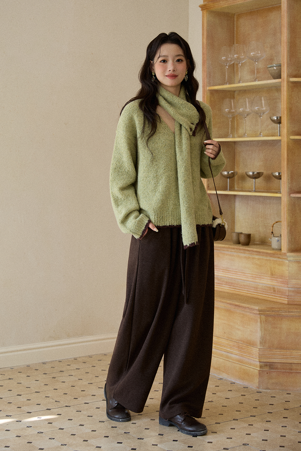 Knit Shirt+Scarf for Women