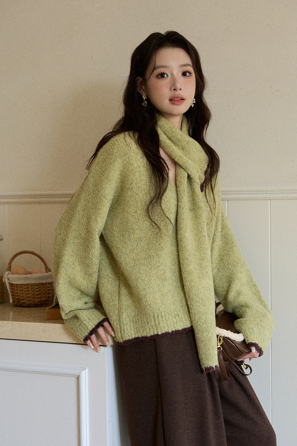 Knit Shirt+Scarf for Women