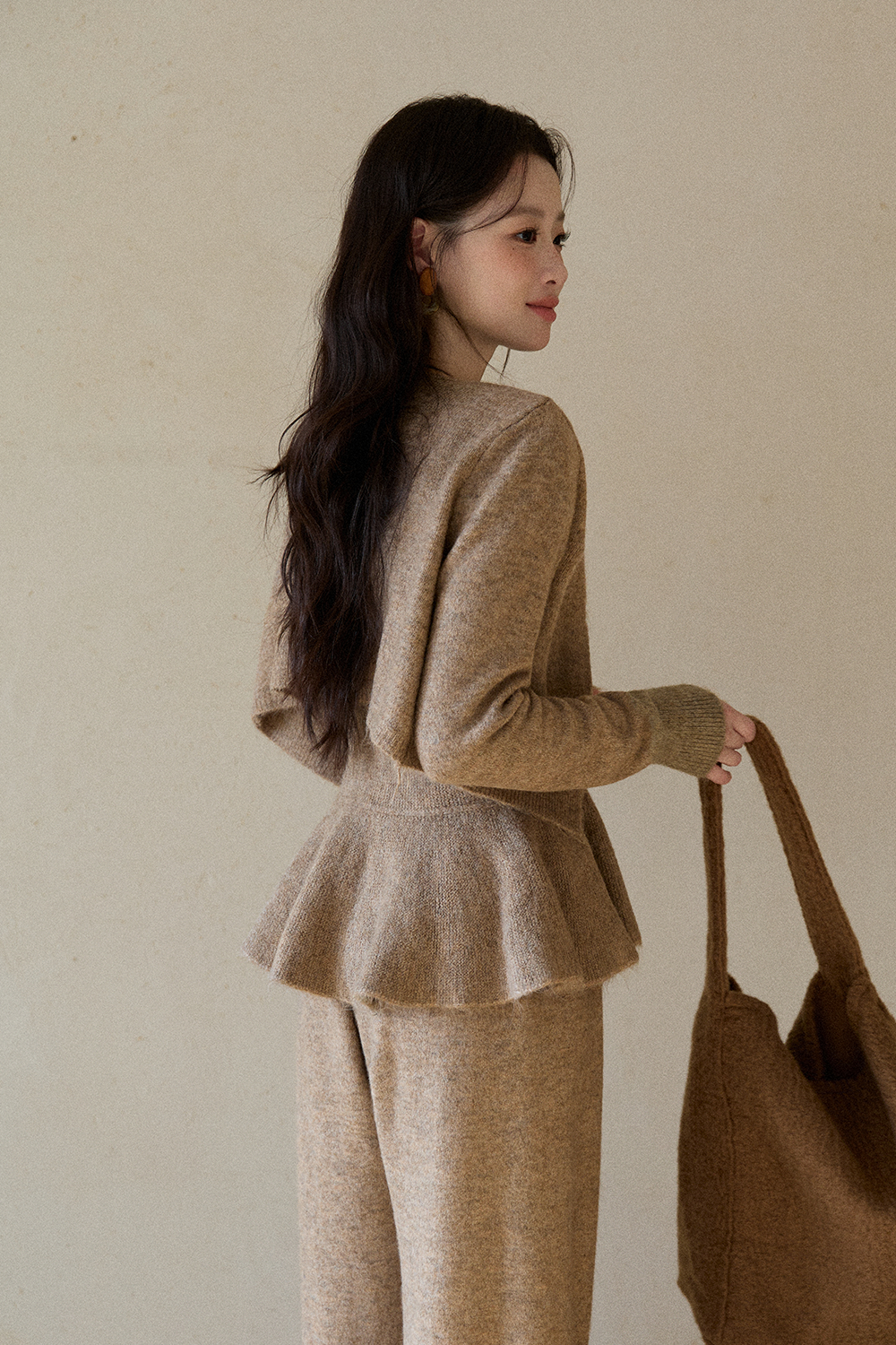 스파게티 스트랩 탑 + 코트 + 팬츠 세트