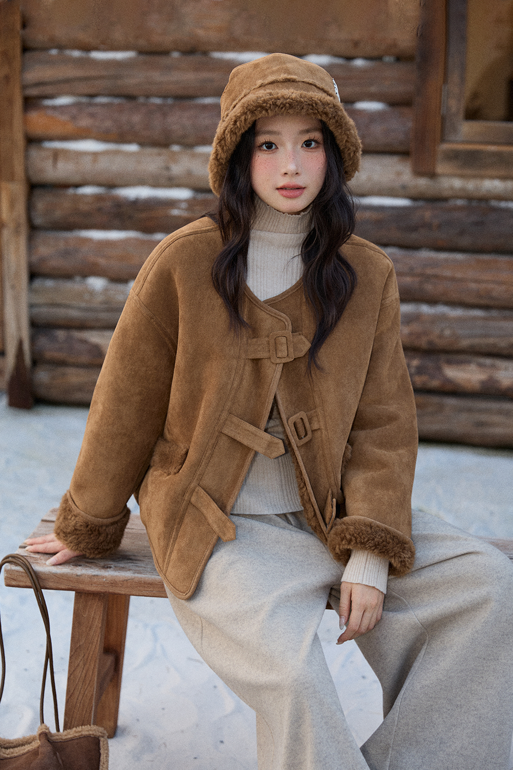 여성용 코트+모자