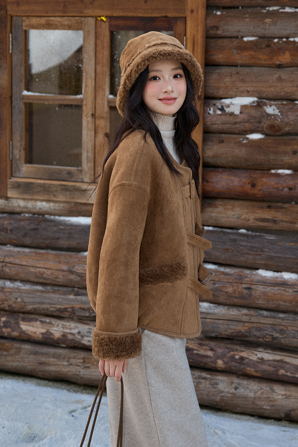 여성용 코트+모자