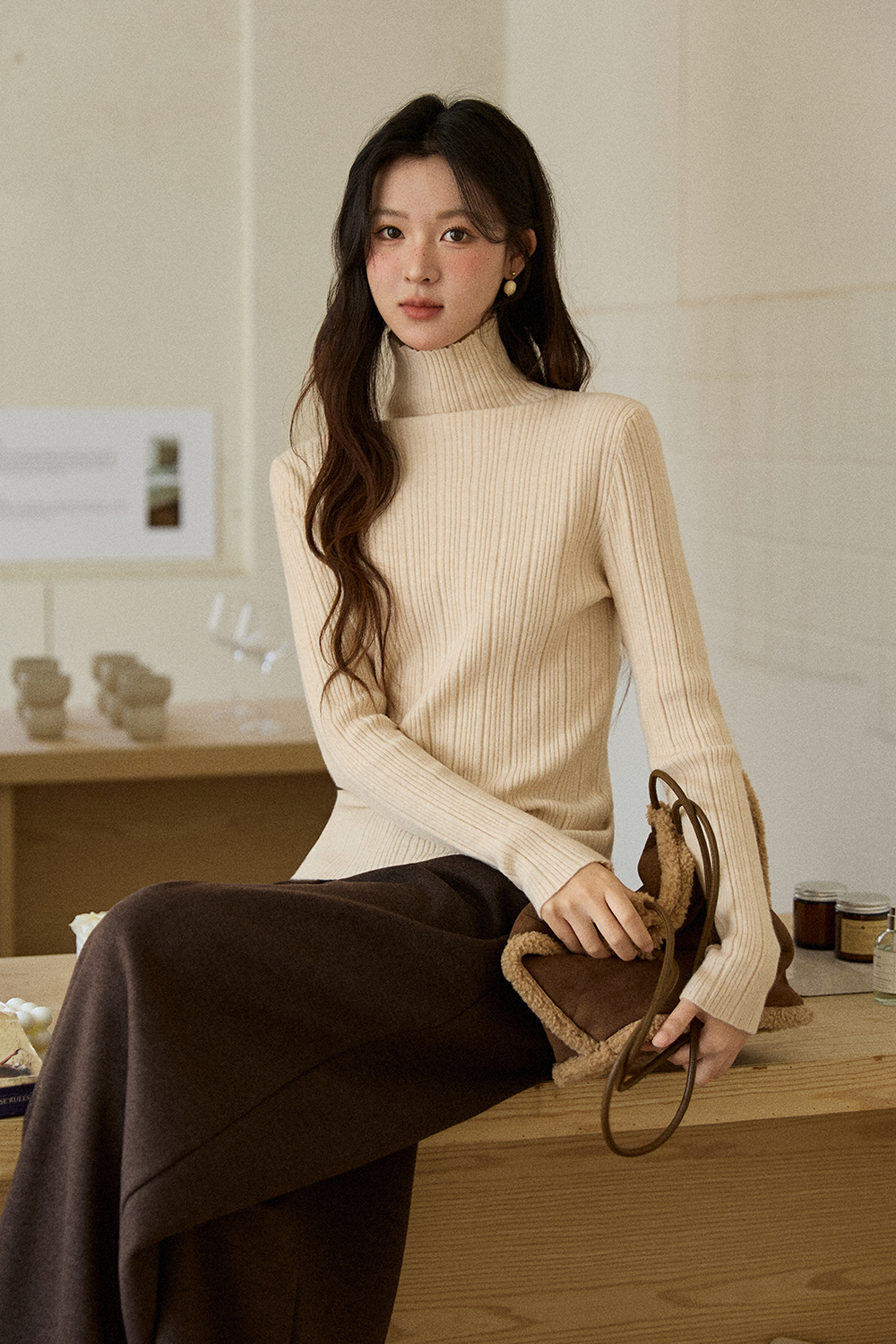 여성용 니트 셔츠