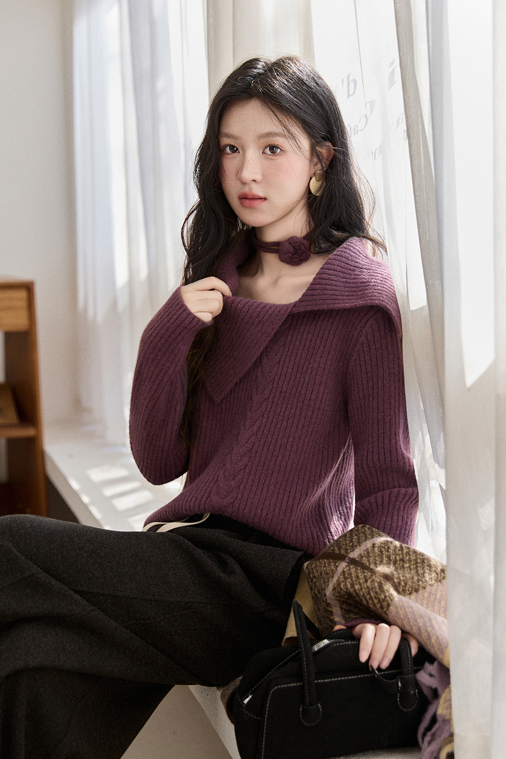 Knit Shirt+Ribbon for Women