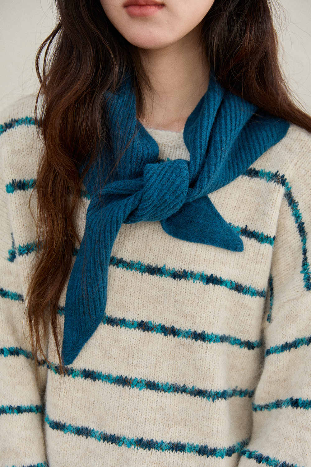 여성용 니트 셔츠+숄