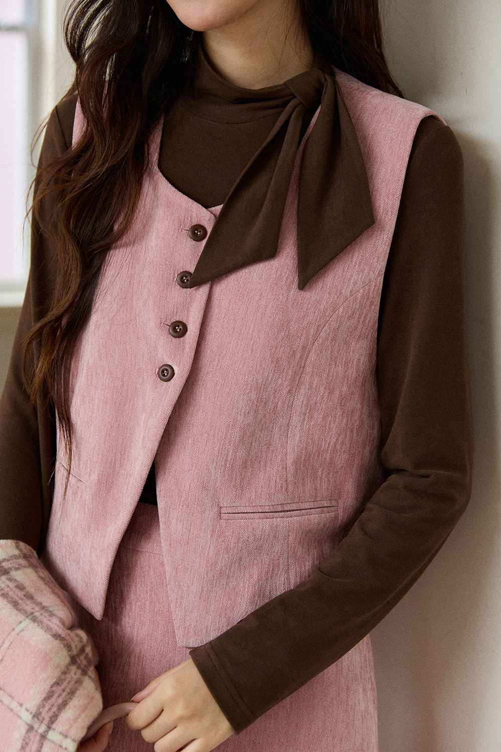 ชุดเสื้อกั๊ก+เสื้อถัก+กระโปรง