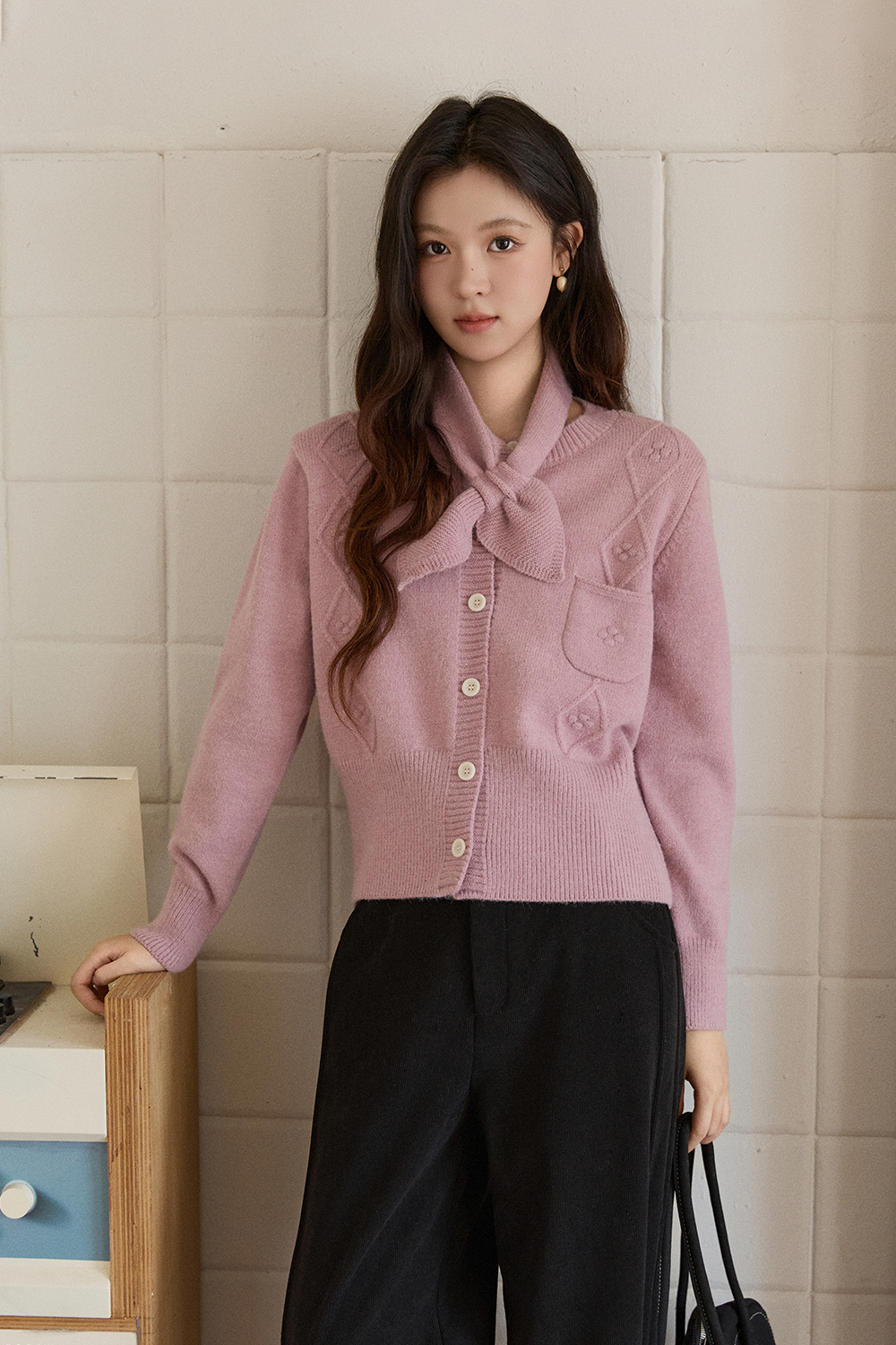 Áo len + Khăn quàng cổ cho nữ