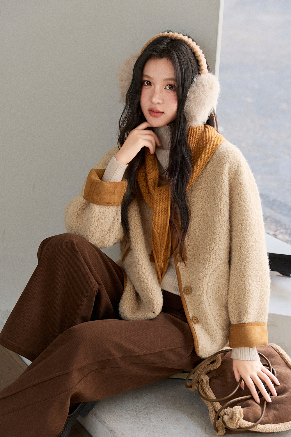 여성용 코트+숄