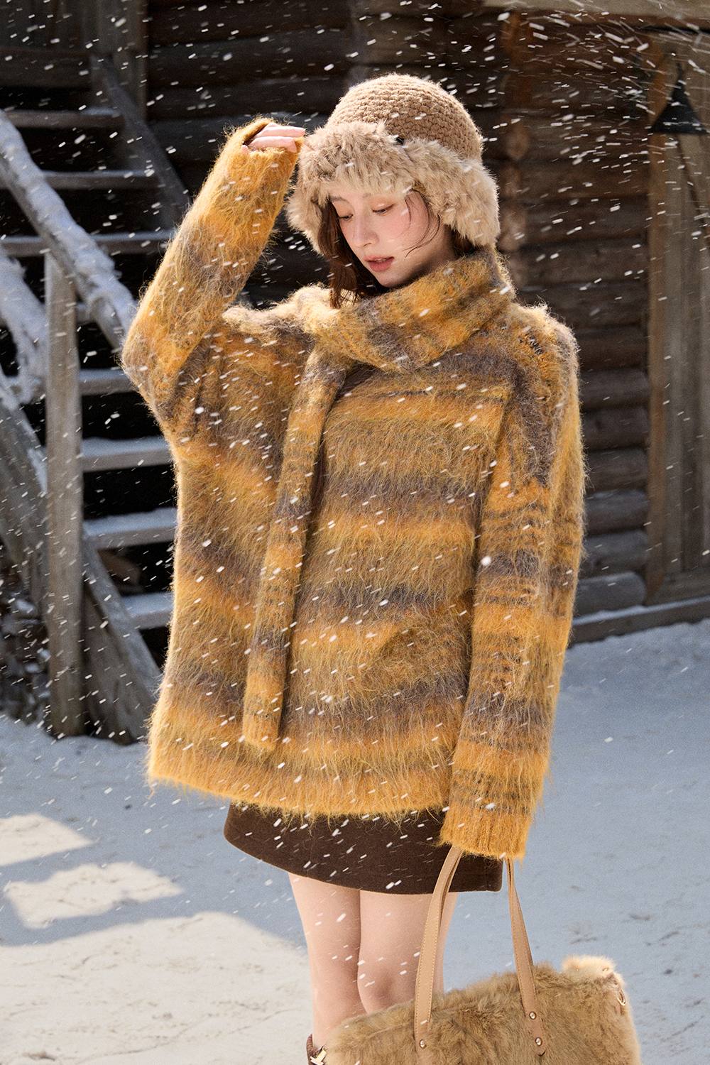 Knit Shirt+Scarf for Women