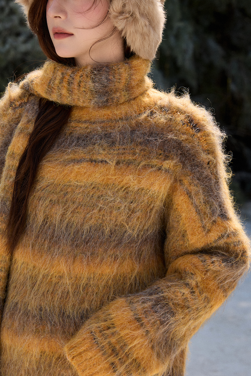 เสื้อถัก+ผ้าพันคอสำหรับผู้หญิง