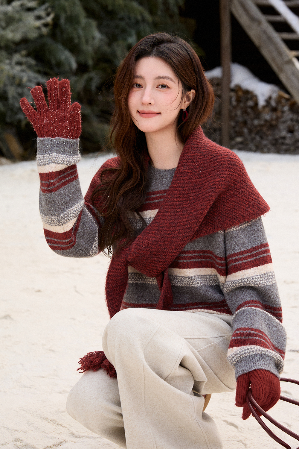 Knit Shirt and Shawl Set Separately Sold