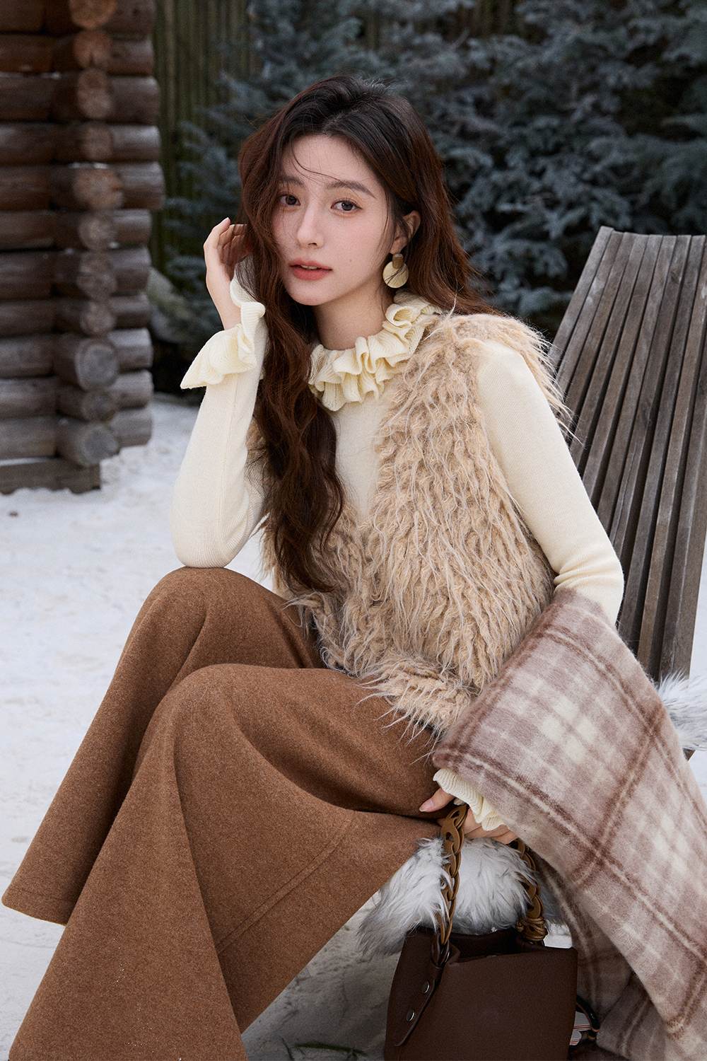 여성용 니트 조끼