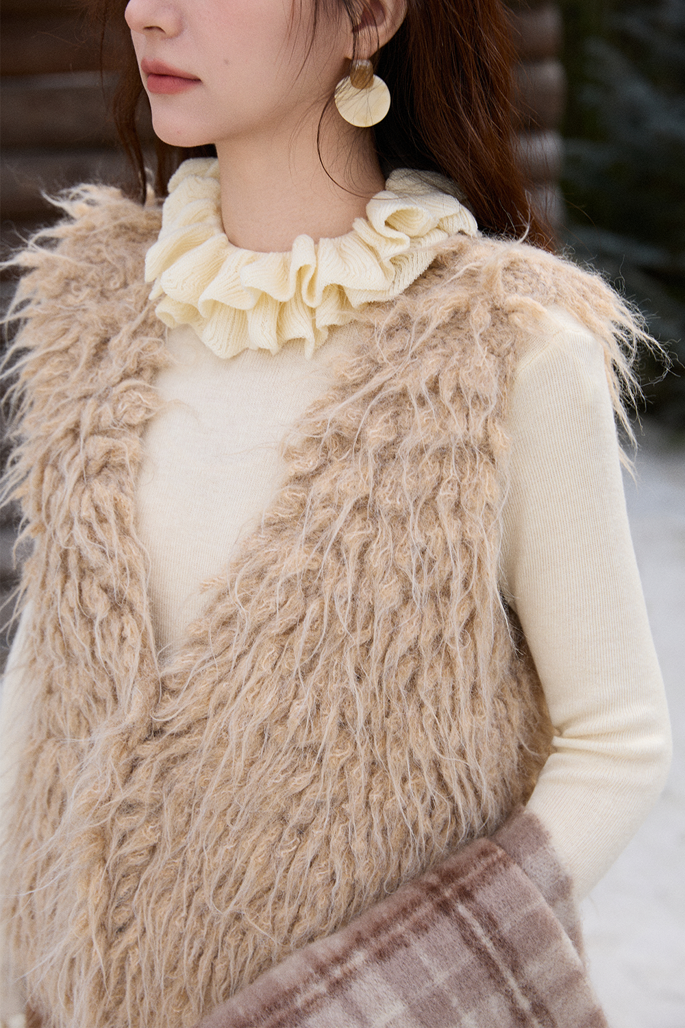 여성용 니트 조끼