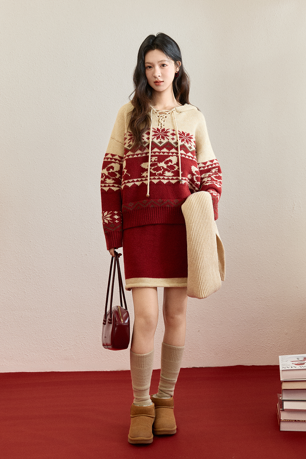 Knit Shirt and Skirt Set