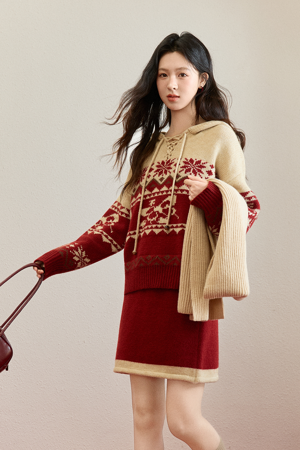 Knit Shirt and Skirt Set