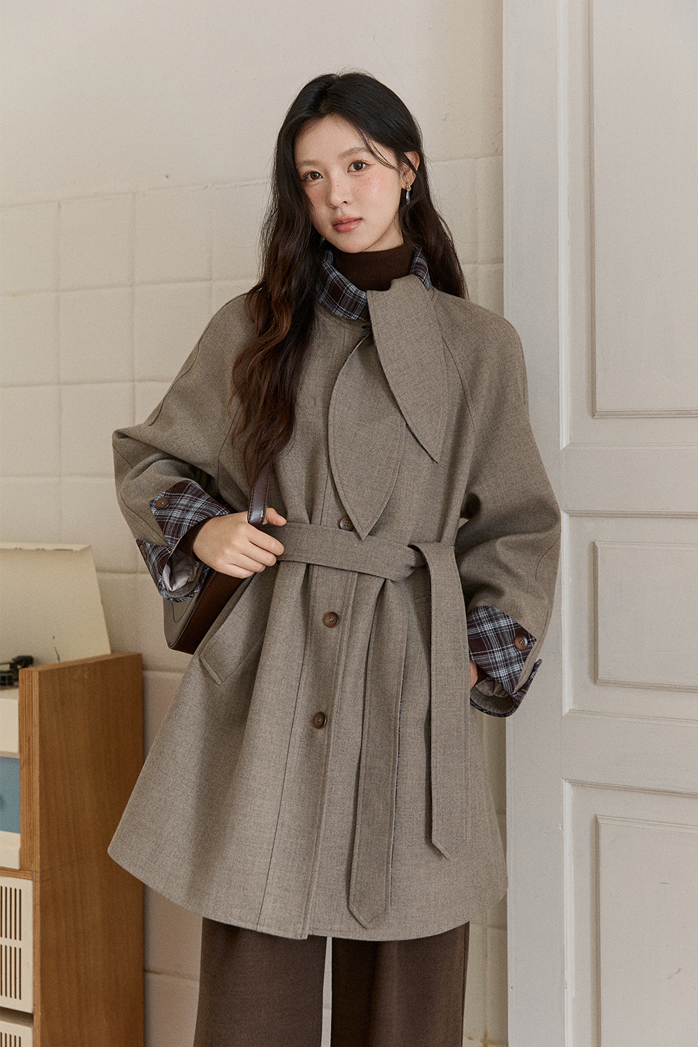 Mantel+Ikat Pinggang untuk Wanita