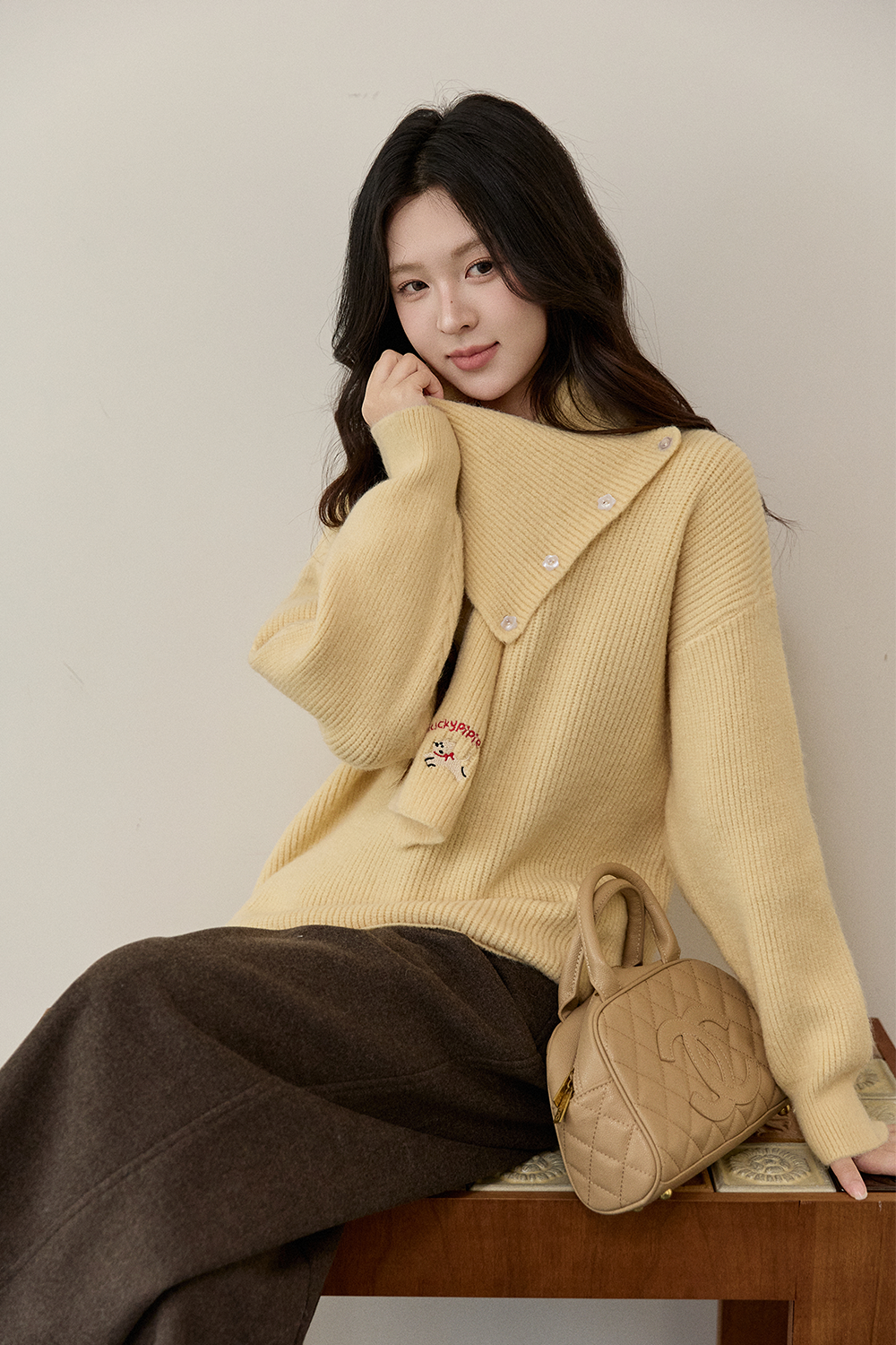 Knit Shirt+Scarf for Women