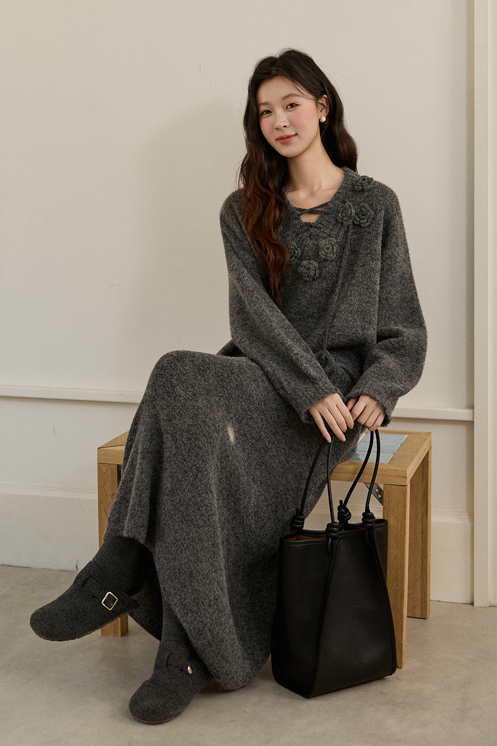 Knit Shirt and Skirt Set