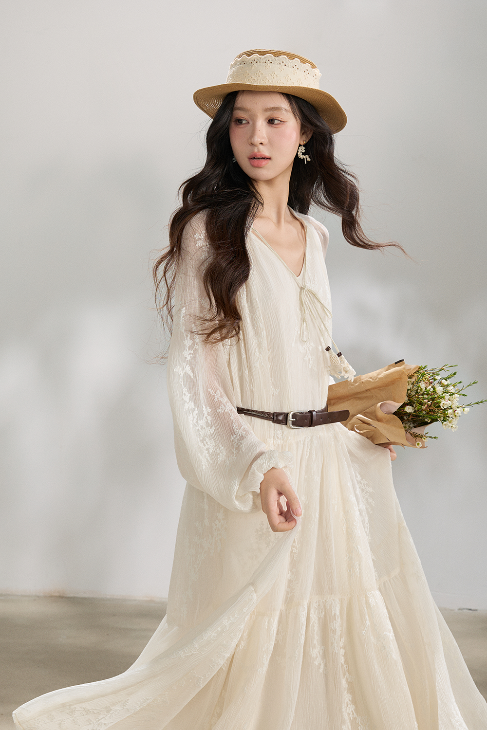 Maxi Dress+Belt for Women