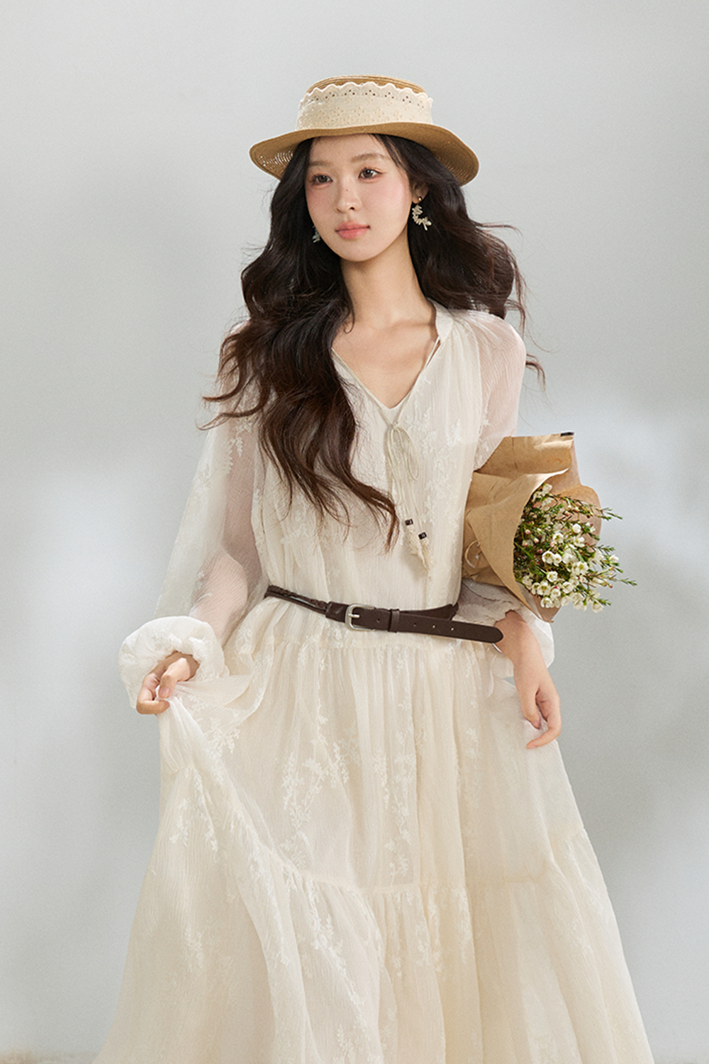 Maxi Dress+Belt for Women