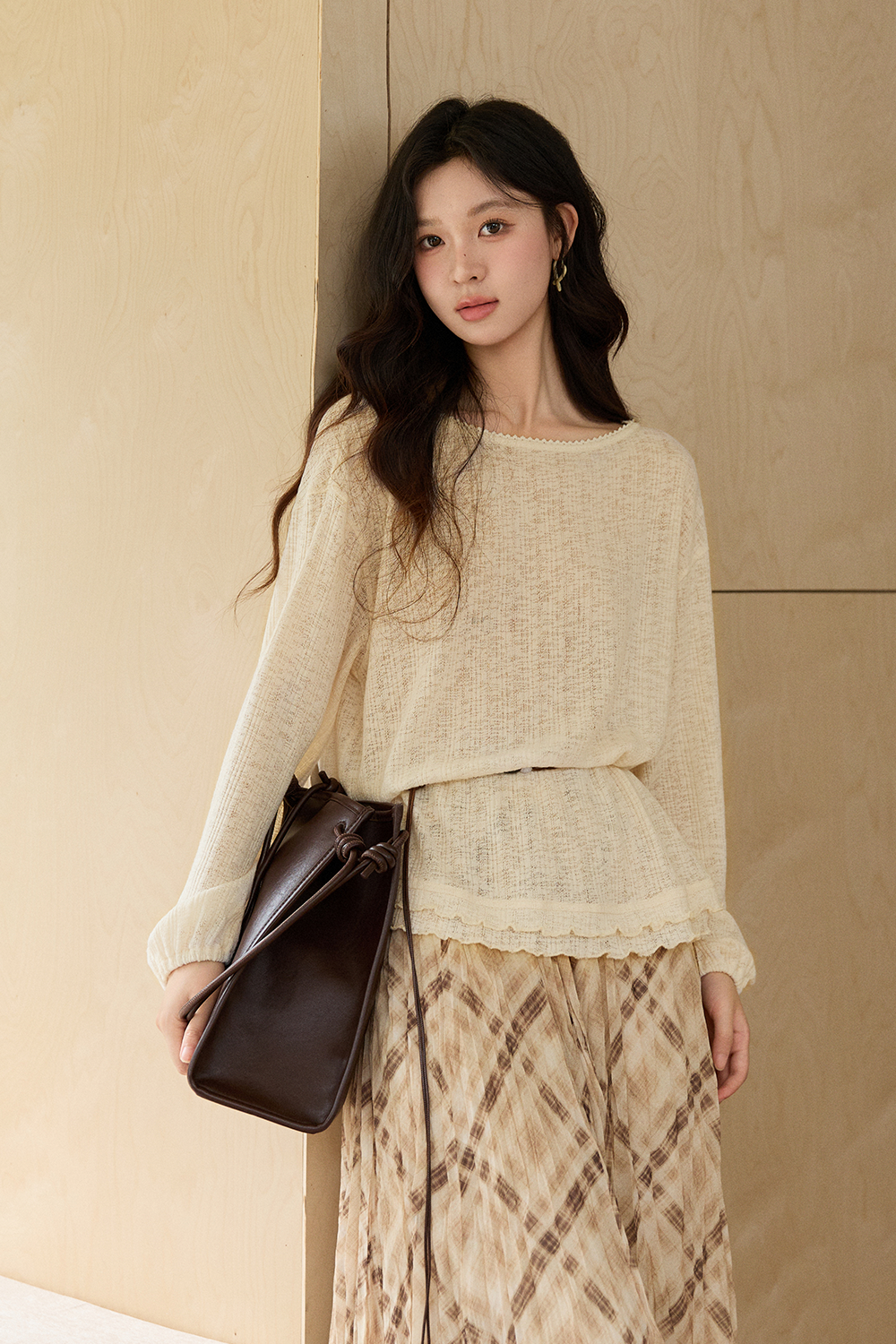 女士針織衫+腰帶