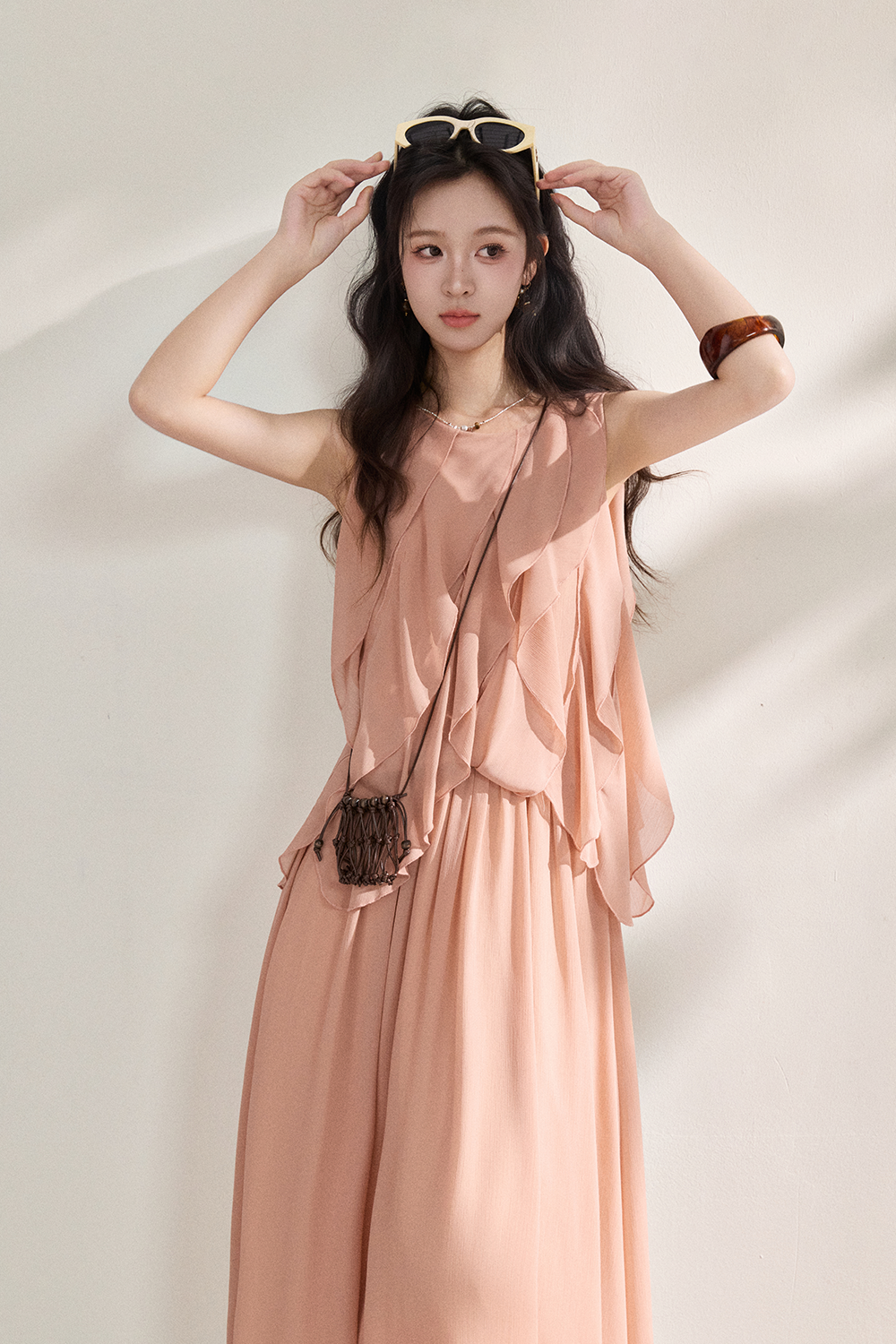 Blouse and Skirt Set for Women+Bag