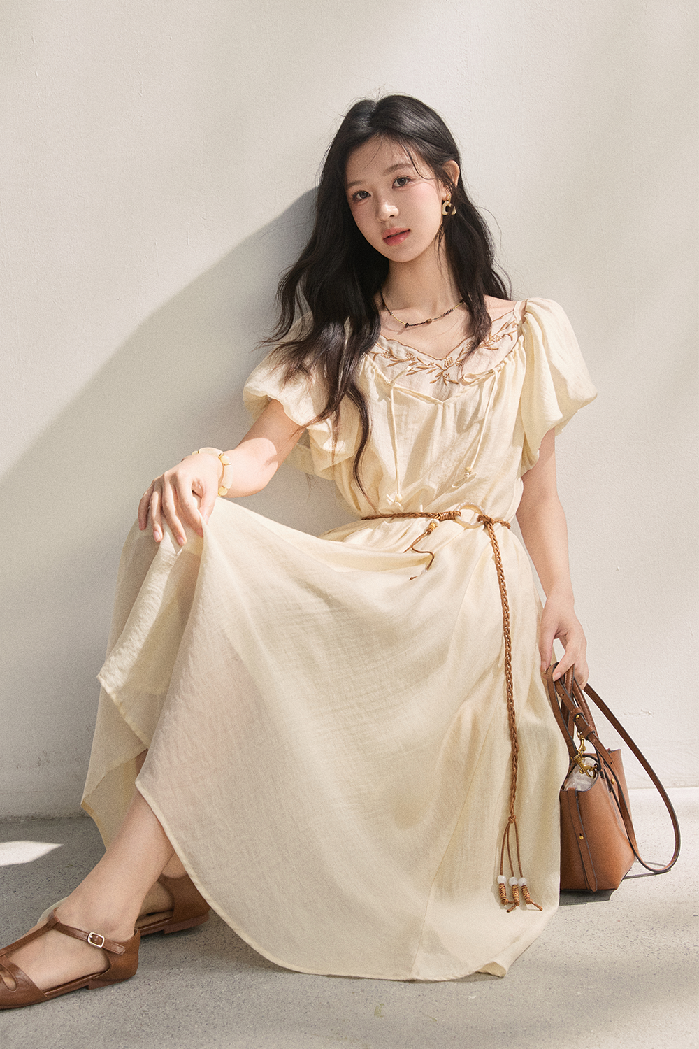 Maxi Dress+Belt for Women