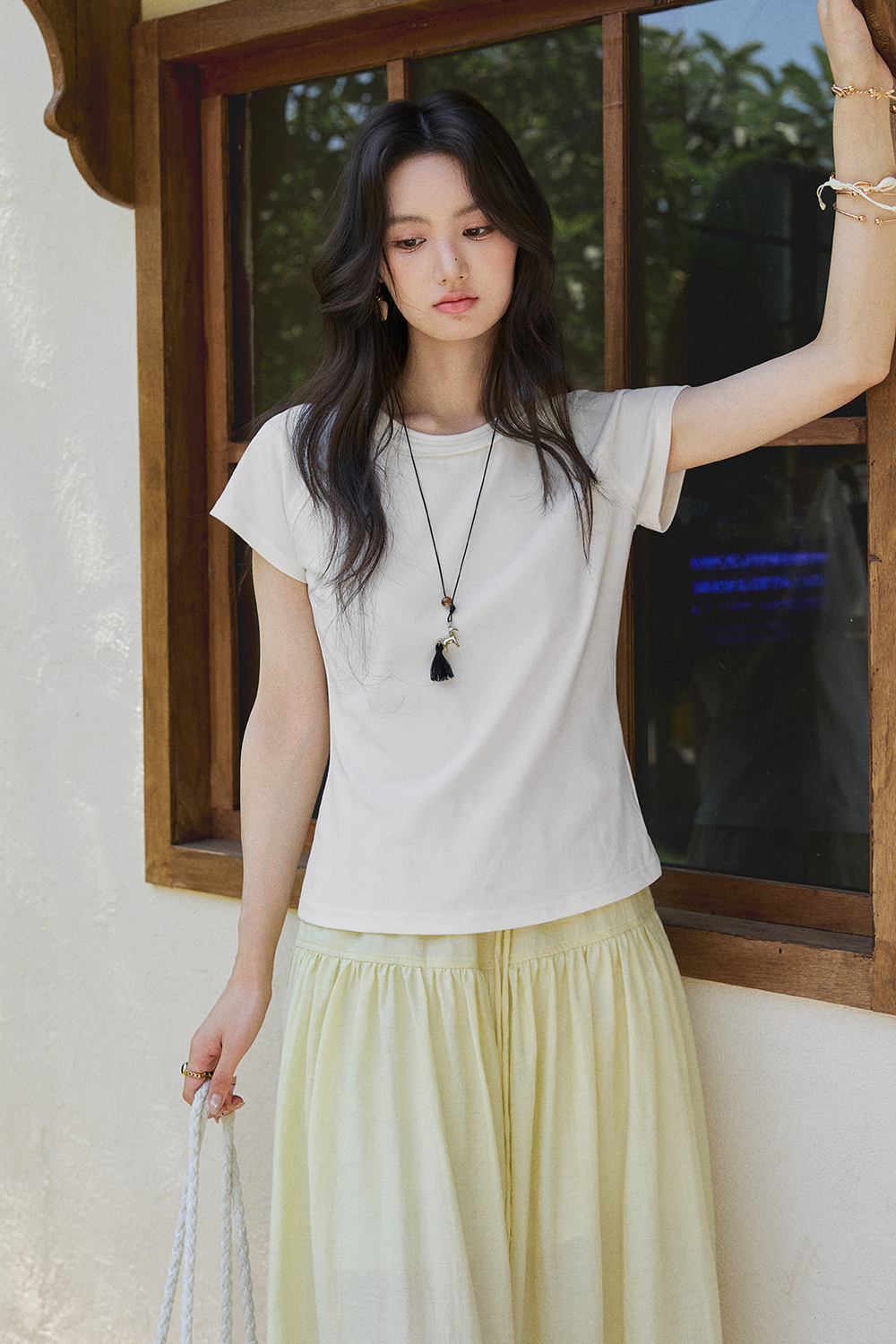 T-shirt+Necklace for Women
