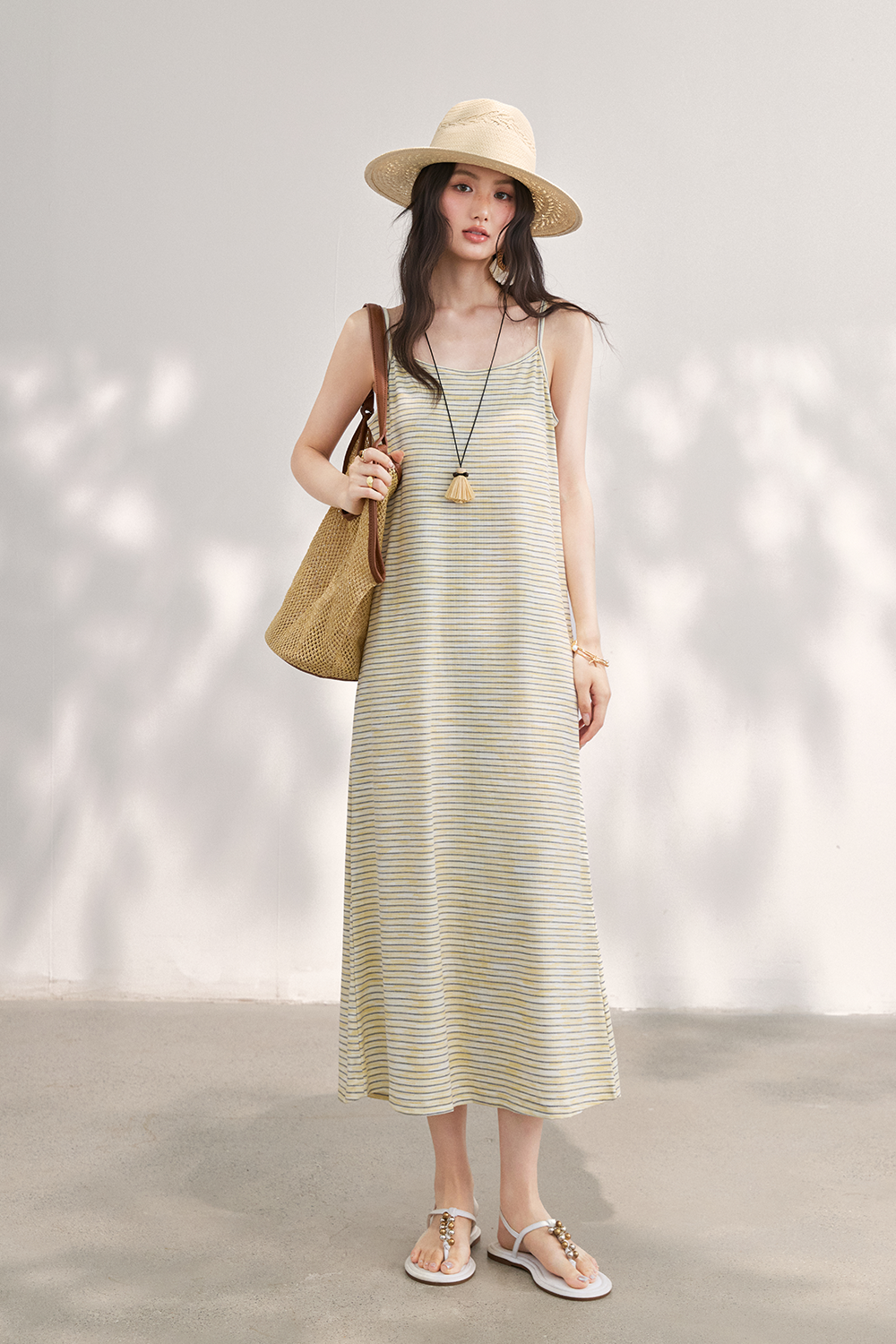 Spaghetti Strap Dress and Shirt Set