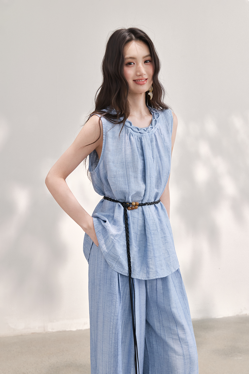 Blouse and Pant Set+Belt