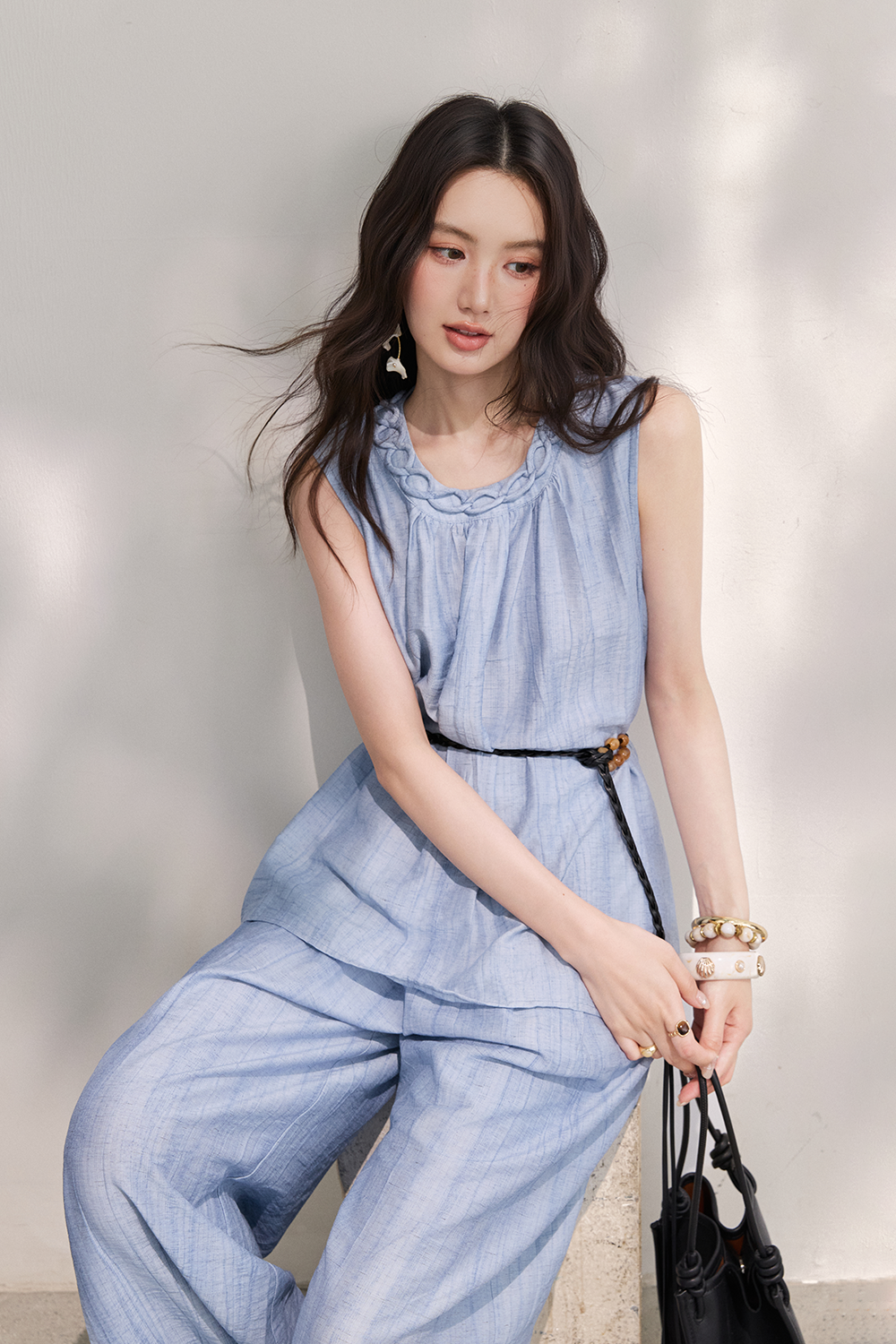 Blouse and Pant Set+Belt