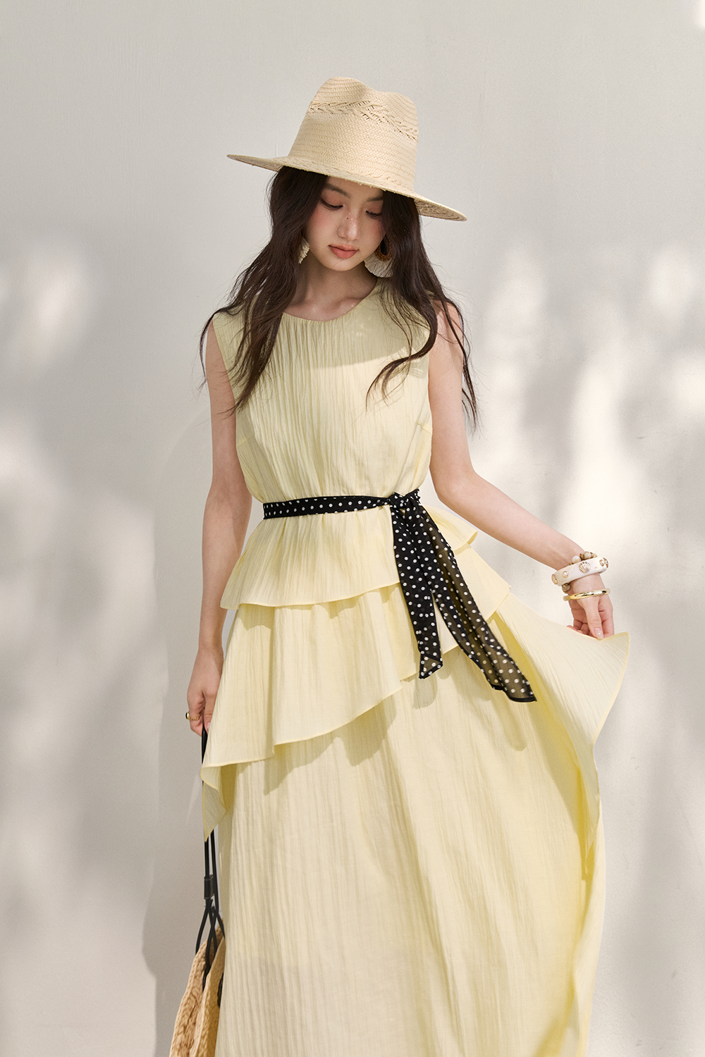 Maxi Dress+Silk Scarf for Women