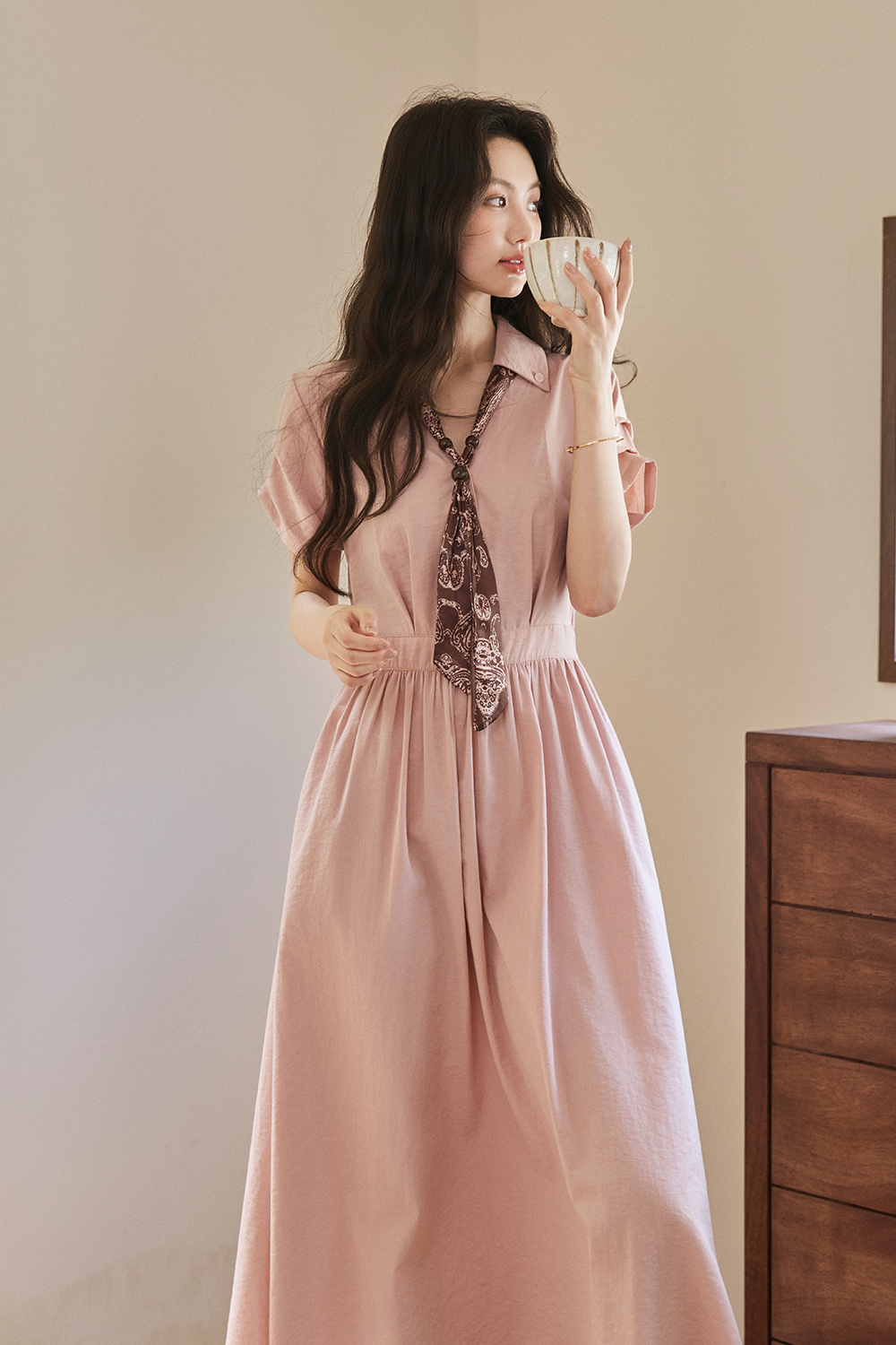 Maxi Dress for Women+Silk Scarf
