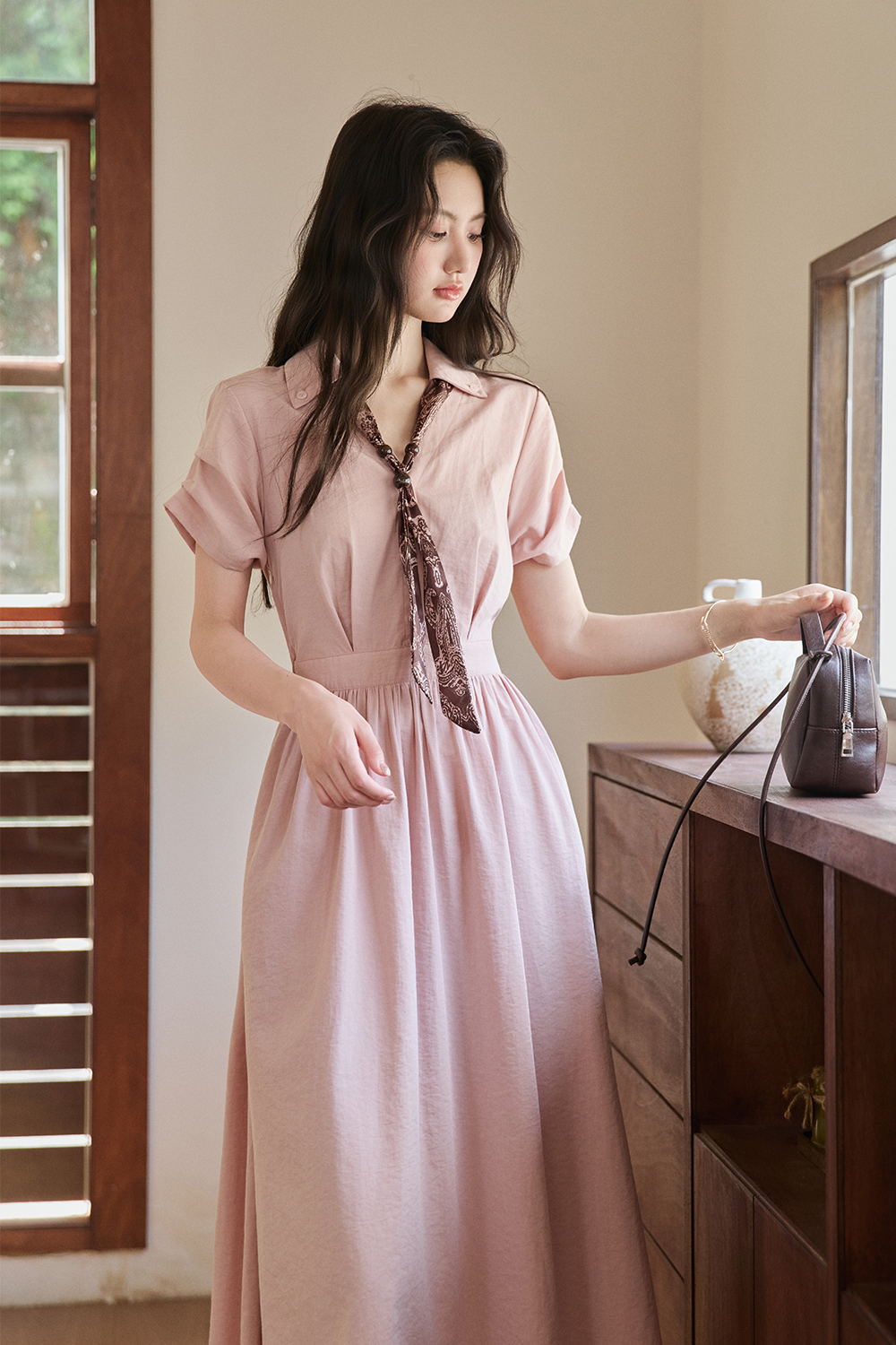 Maxi Dress for Women+Silk Scarf