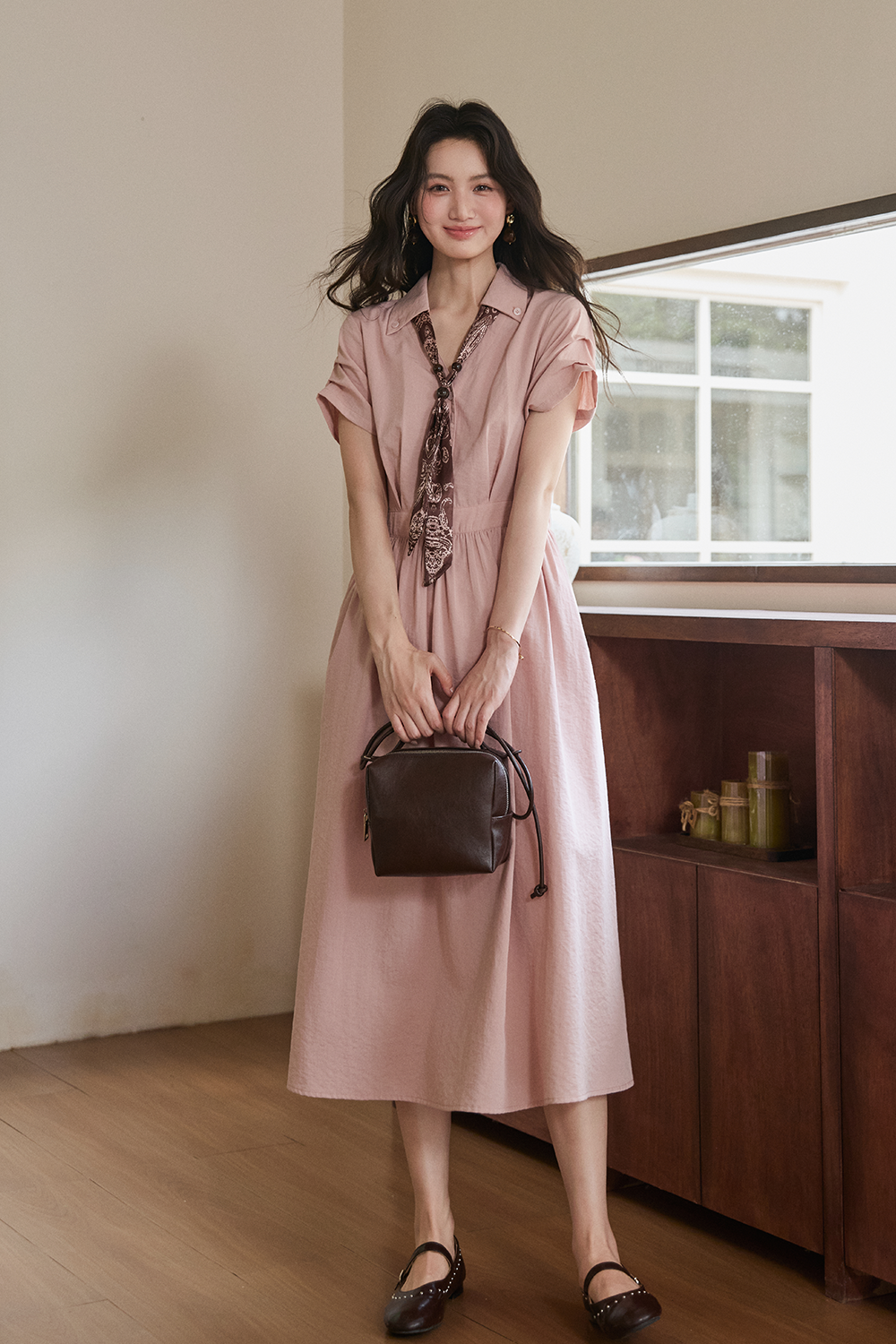 Maxi Dress for Women+Silk Scarf