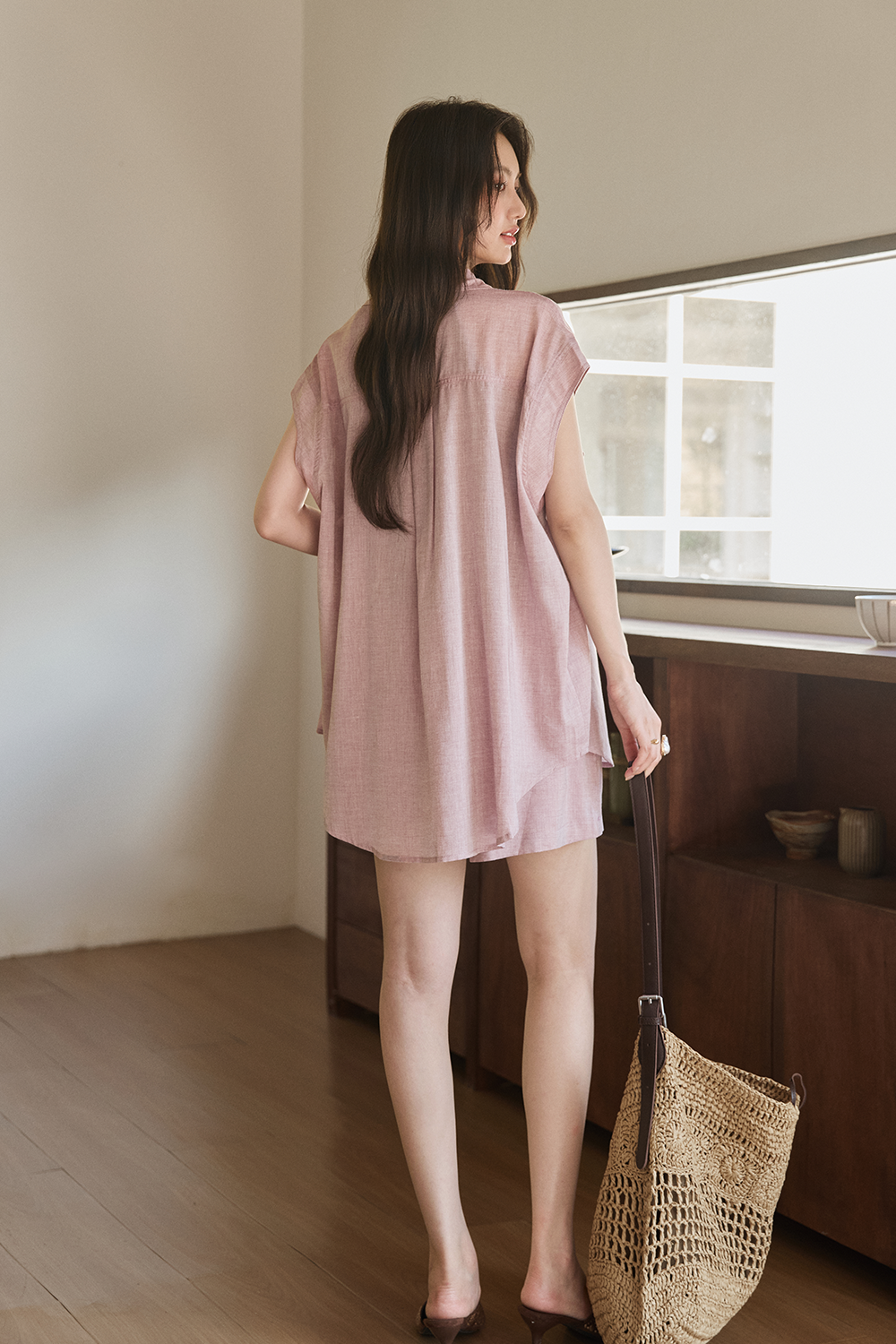 Bộ áo sơ mi + áo yếm + quần short