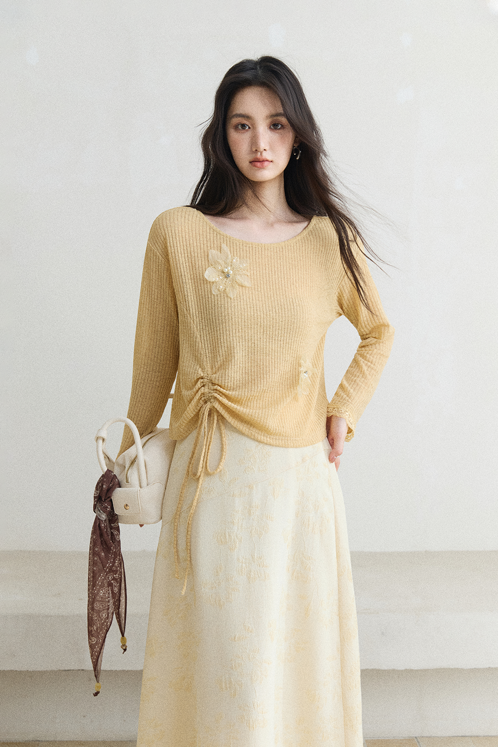 Knit Shirt and Skirt Set