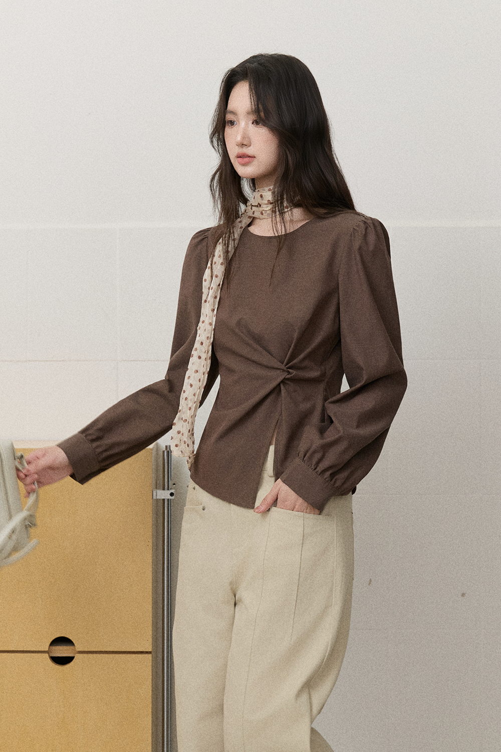 Blouses+Silk Scarf for Women