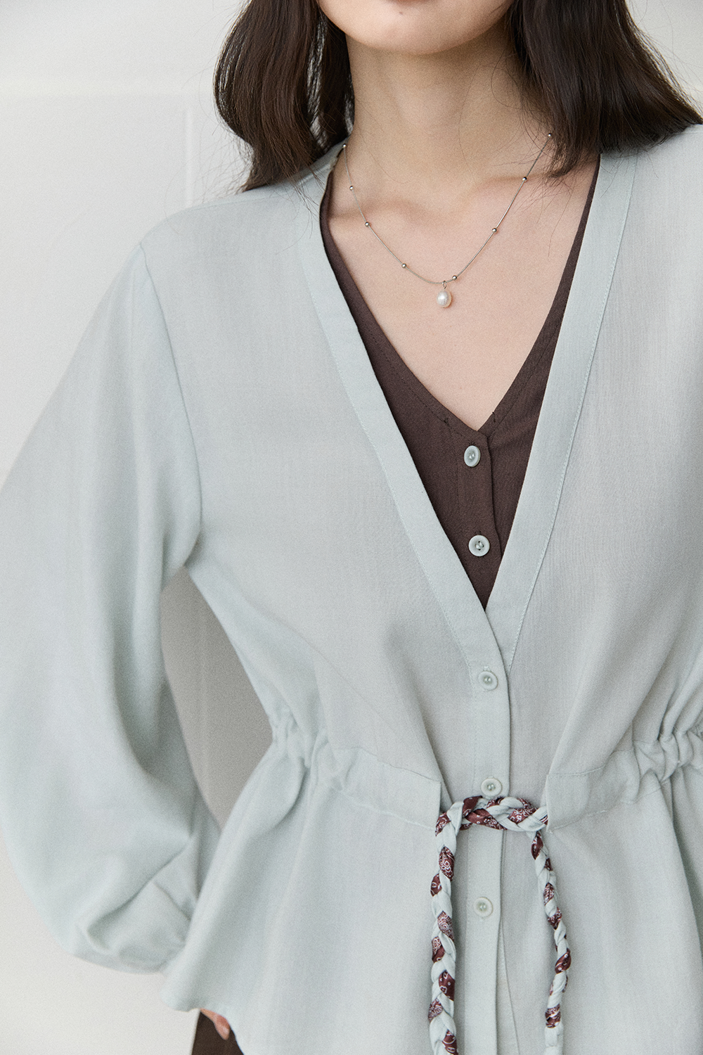 เสื้อเชิ้ต+เข็มขัด สำหรับผู้หญิง