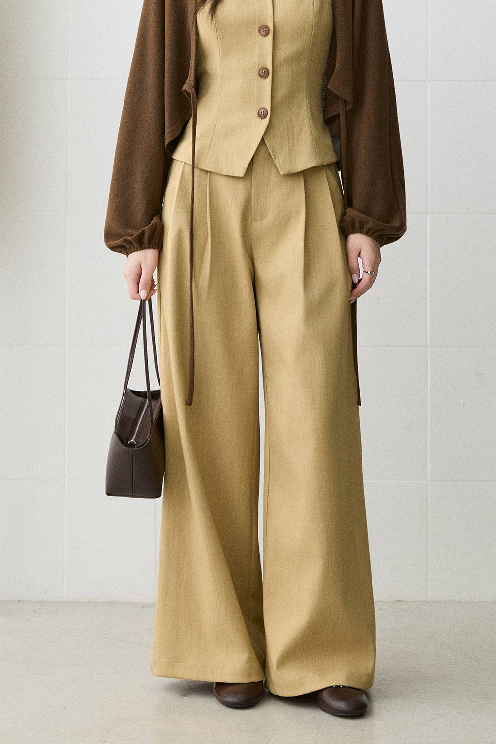 Spaghetti Strap Top + Coat + Pant Set MISHOW