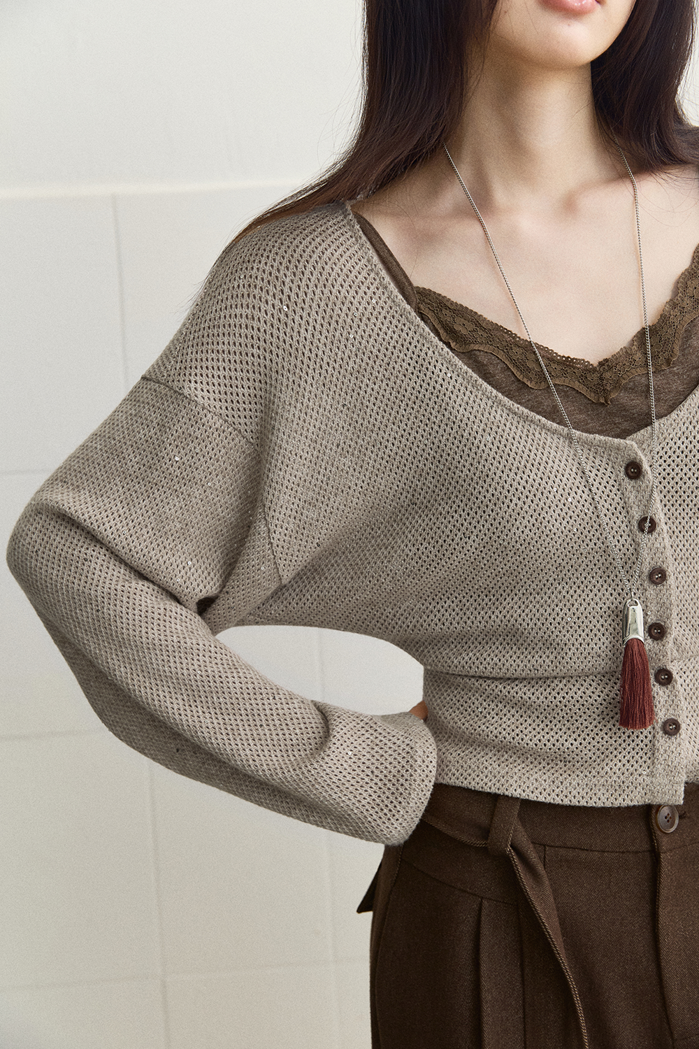 Knit Shirt+Camisole for Women MISHOW