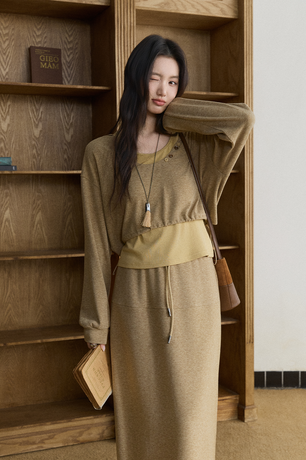 Knit Shirt and Skirt Set MISHOW