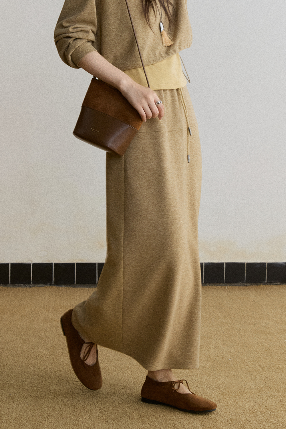 Knit Shirt and Skirt Set MISHOW