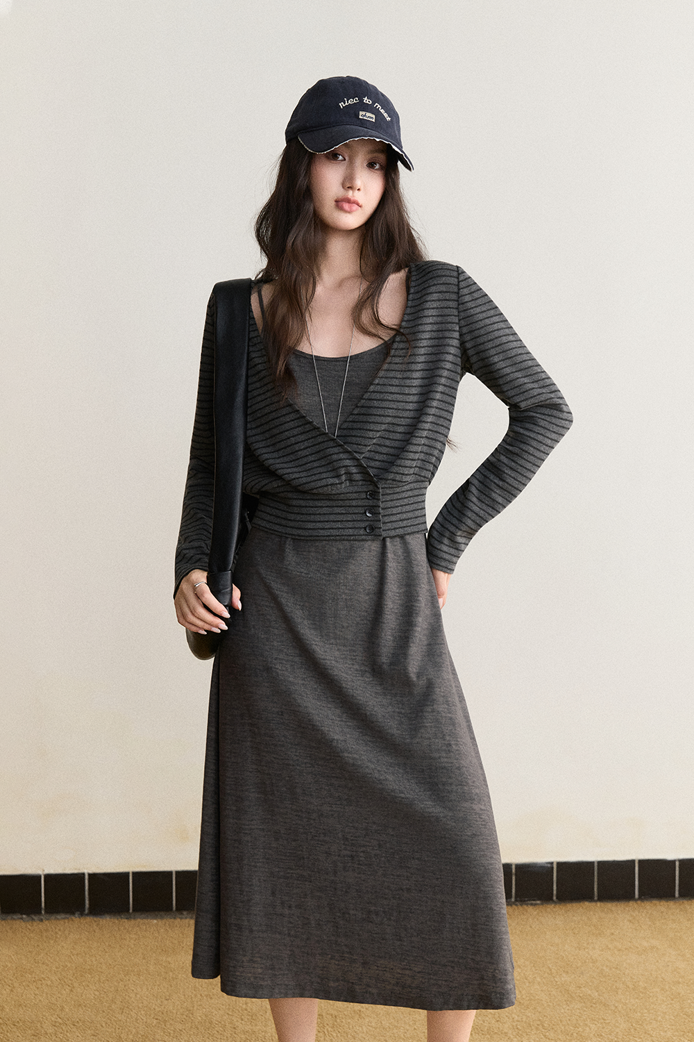 Knit Shirt and Skirt Set MISHOW