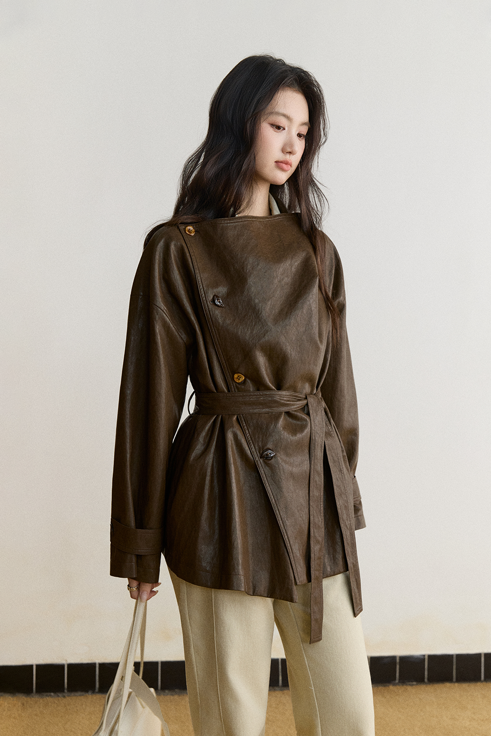 Trench Coat+Belt for Women MISHOW