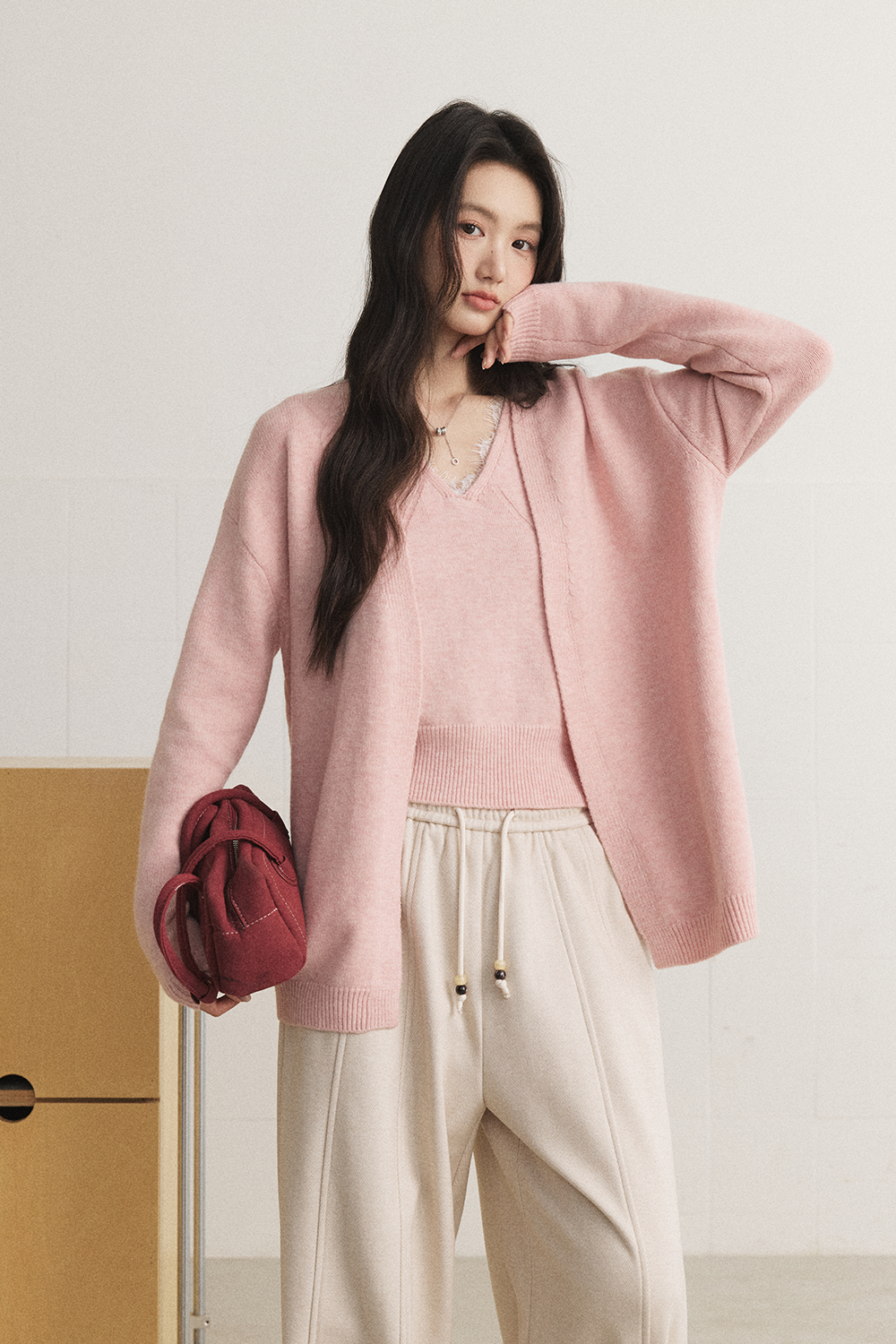 Knit Shirt Set for Women MISHOW
