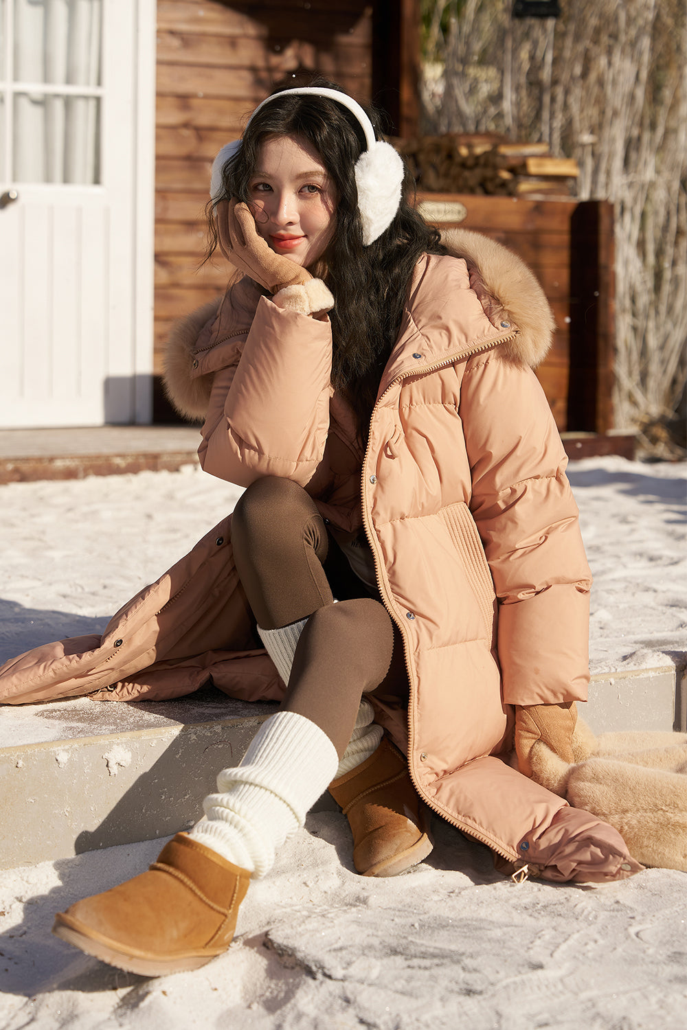 女性のための冬のフグジャケット