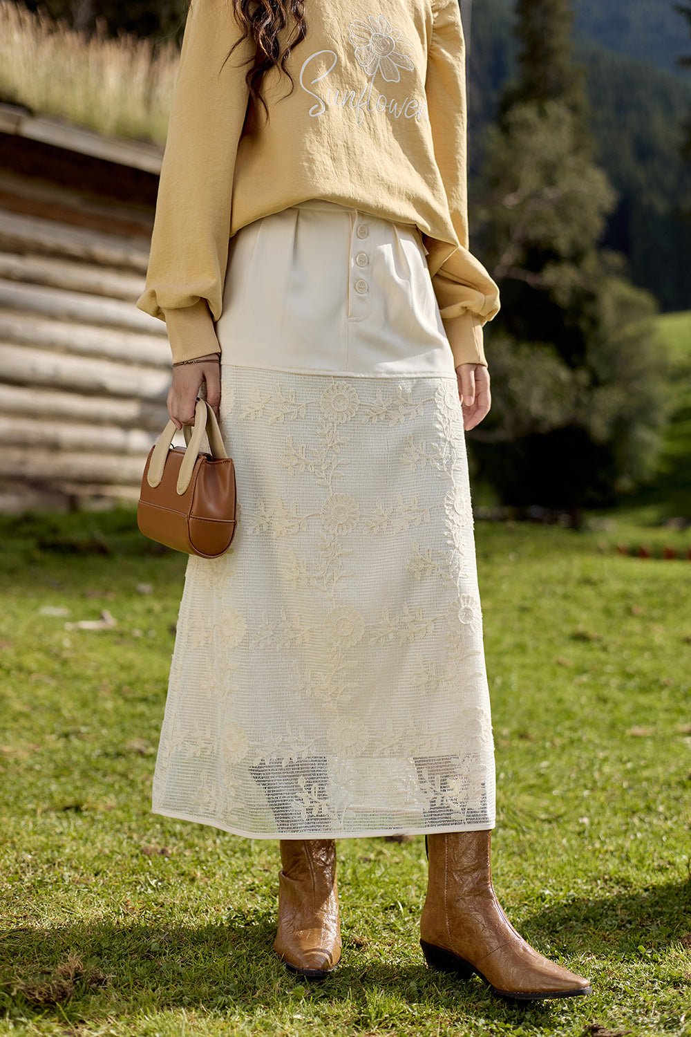 กระโปรงยาวทรงเอสำหรับผู้หญิง