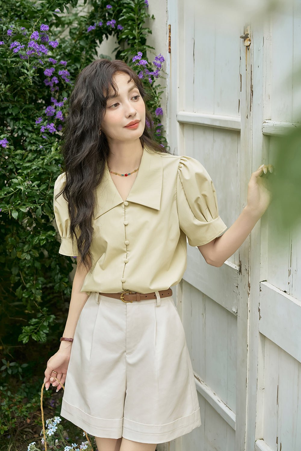 여성 단단한 통근 셔츠
