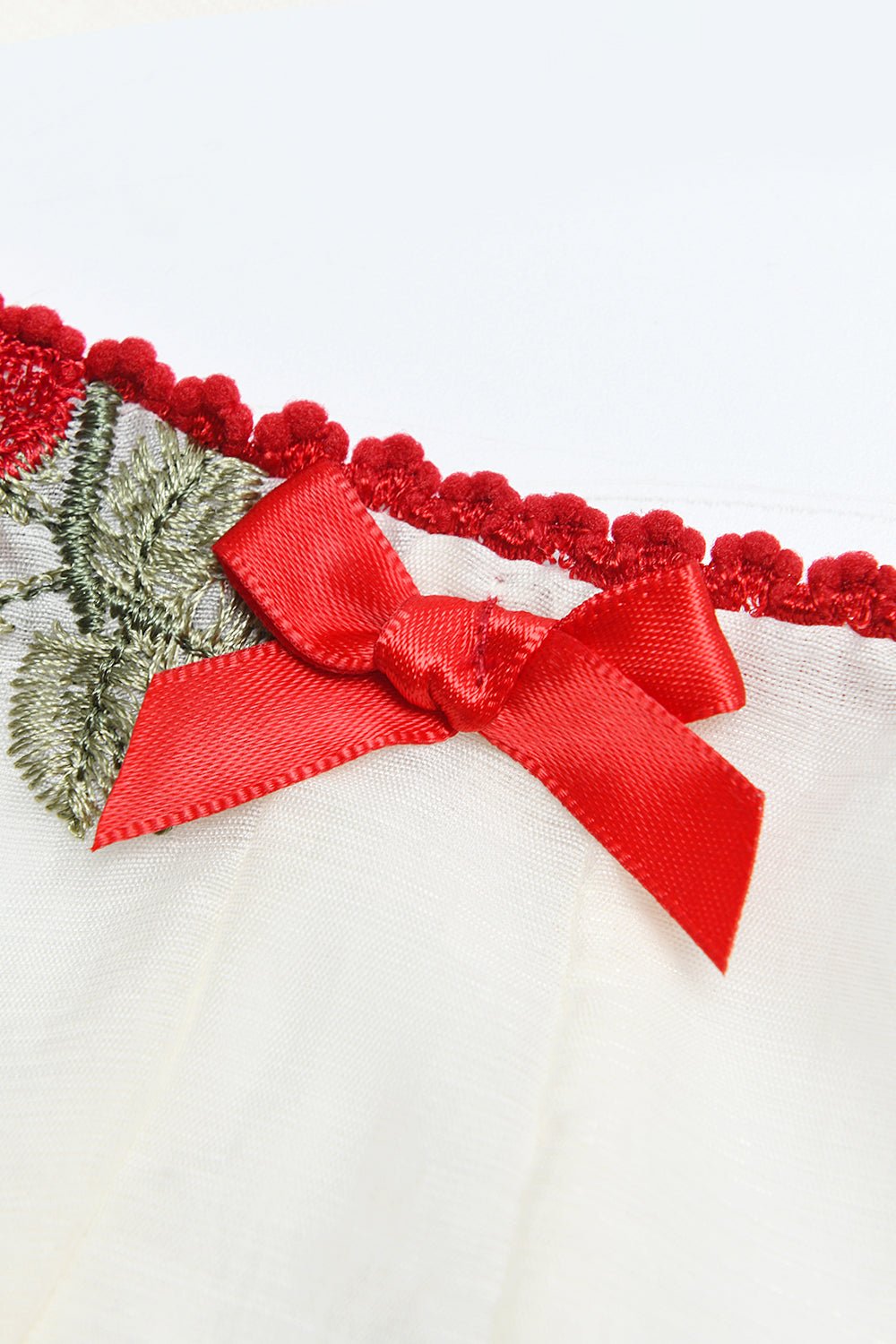 Gaun Tali Maxi Spaghetti Bordir Ceri untuk Wanita