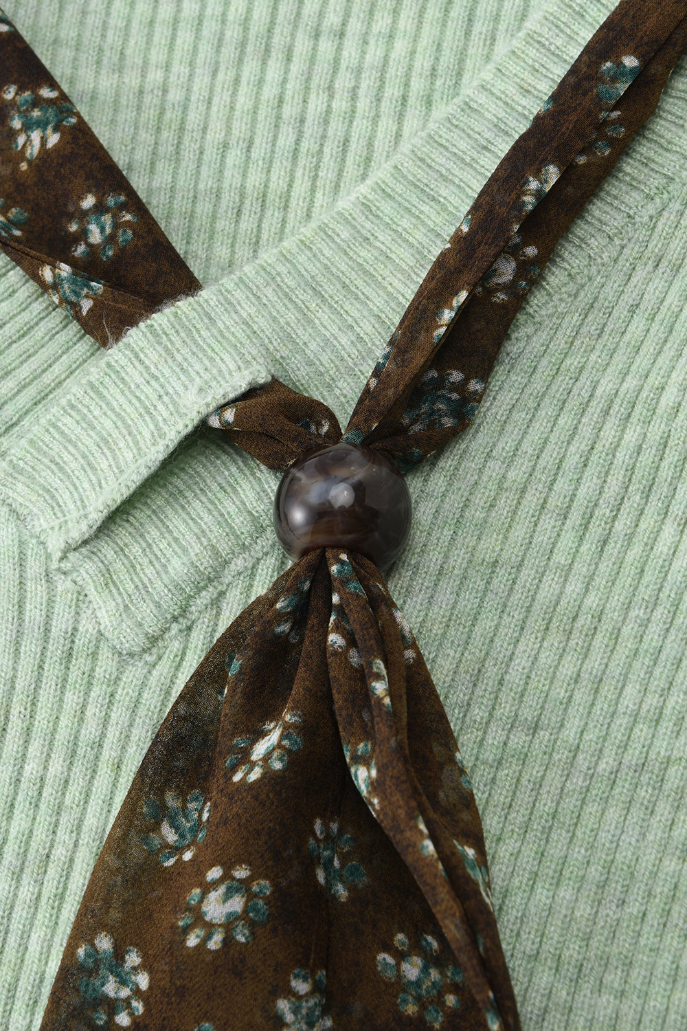Knit Shirt+Silk Scarf for Women